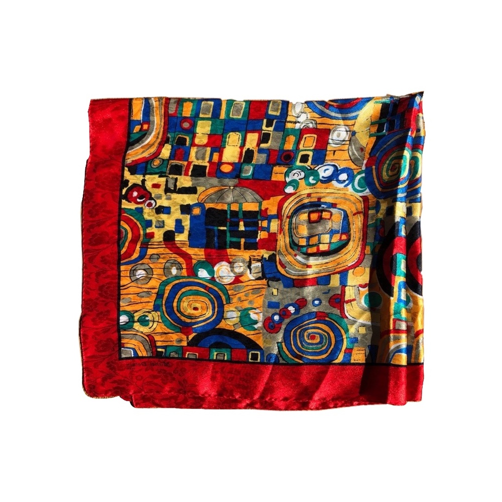 Colorful Red Patterned Scarf